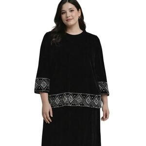 Vintage Patra Velvet Embellished Dress Size 12 NWT Black Retro Whimsigoth